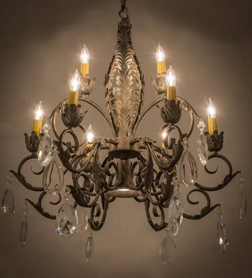 26"W New Country French 9 LT Chandelier