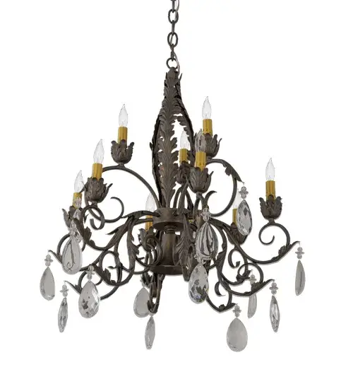 26"W New Country French 9 LT Chandelier - Image 3