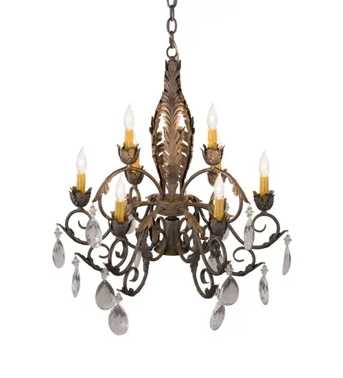 26"W New Country French 9 LT Chandelier - Image 4