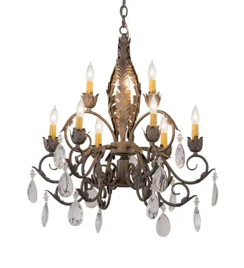 26"W New Country French 9 LT Chandelier - Image 5
