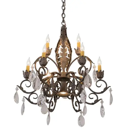 26"W New Country French 9 LT Chandelier - Image 6
