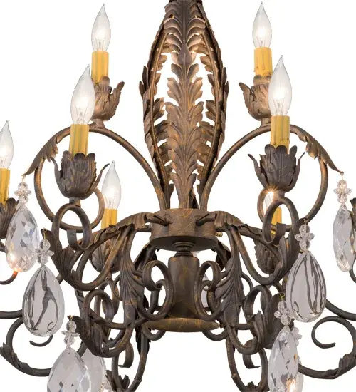 26"W New Country French 9 LT Chandelier - Image 8