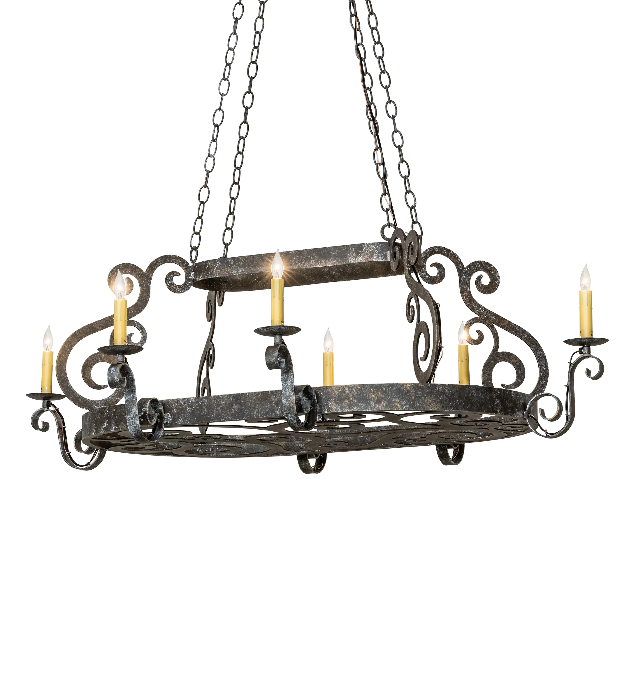 53" Long Neo 6 Light Pot Rack