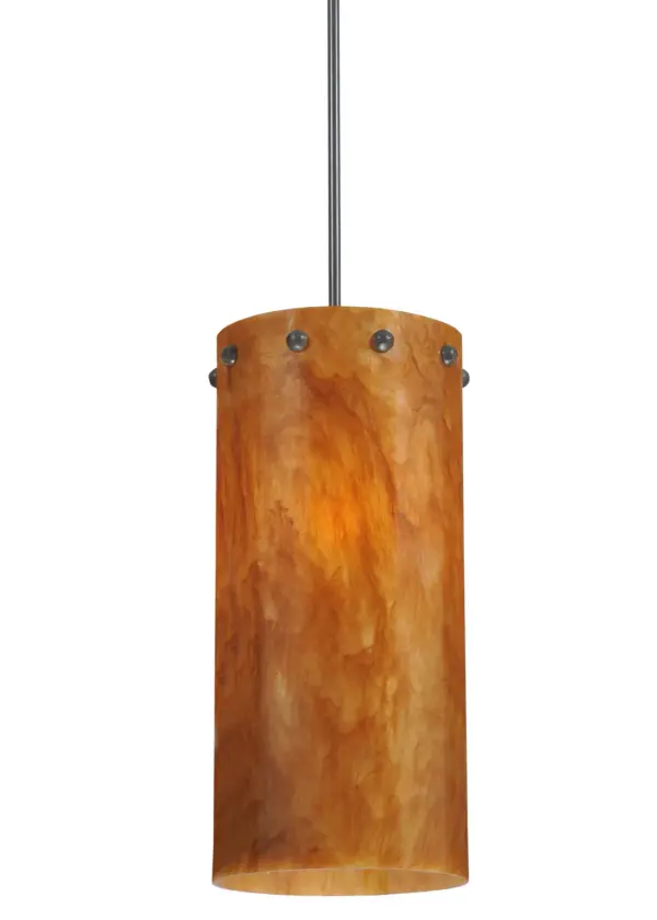 Ideal for a variety of interiors, this handsome pendant features Amber Swirl Idalight, which is enhanced with hardware featured in a Timeless Bronze finish. The fixture will complement any space or decor and is handcrafted by artisans in our manufacturing facility in the USA. Custom colors, styles and sizes are available. Energy efficient lamping options are offered. The pendant is UL and cUL listed for damp and dry locations. Collection: Cilindro Finish: Timeless Bronze Glass: Ambra Siena Idalight Notes: Custom Crafted In Yorkville, New York Please Allow 30 Days Width: 7.50" Height: 59.50" Length: 7.50" Weight: 8.00 lb Extension from Wall: 4.00" Number of Bulbs: 1 Maximum Wattage: 40.00 W Bulb Type: T10 Bulb Base: E26 Material: Steel Country of Origin: USA Safety Listing: Damp Safety Rating: Damp