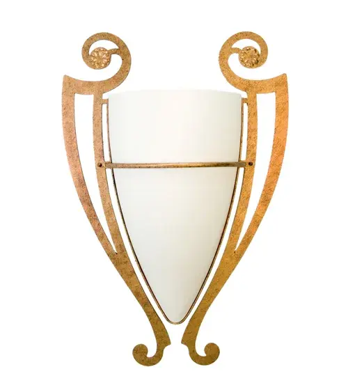 Inspired by a classical styled Grecian urn, this exquisite wall sconce features an Autumn Leaf finished frame that embraces a Statuario Idalight diffuser. This elegant wall fixture is handcrafted by highly skilled in our manufacturing facility in Yorkville, New York. Custom sizes, designs and colors are available, as well as dimmable energy efficient lamping options such as LED. The 24-inch wide and 36-inch tall sconce is UL and cUL listed for dry and damp locations. Collection: Oriel Finish: Autumn Leaf Glass: Statuario Idalight Width: 24.00" Height: 36.00" Length: 8.00" Weight: 7.00 lb Extension from Wall: 8.00" Number of Bulbs: 2 Maximum Wattage: 25.00 W Bulb Type: A19 Bulb Base: E26 Material: Steel Country of Origin: USA Safety Listing: Dry Safety Rating: Damp