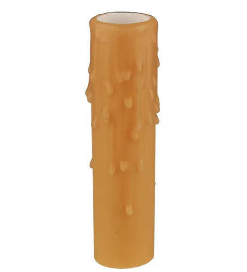 1"W X 4"H Beeswax Honey Amber Flat Top Candle Cover