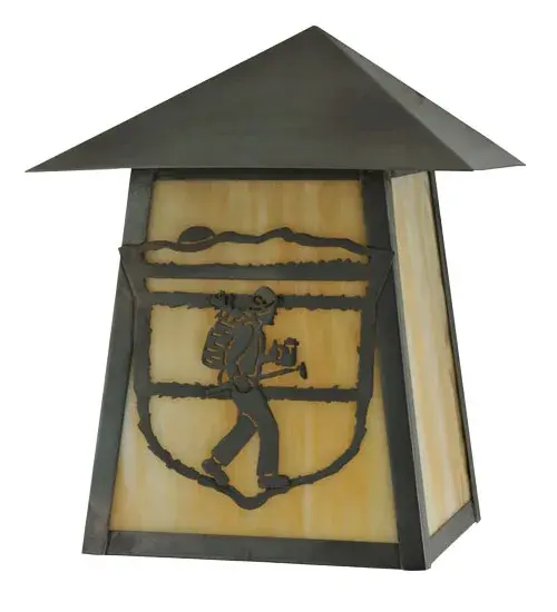 9"W Lake Clear Lodge Hiker Wall Sconce - Image 3