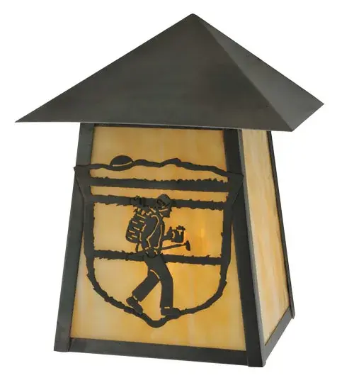 9"W Lake Clear Lodge Hiker Wall Sconce - Image 4