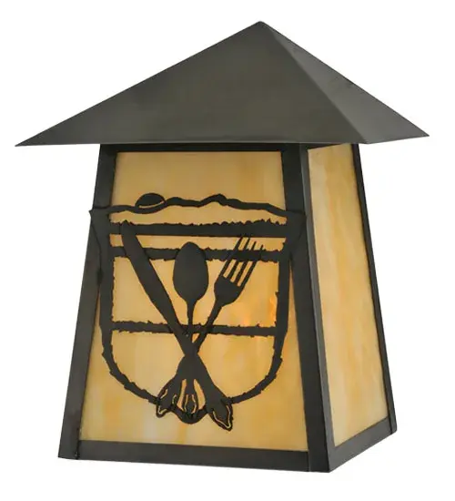 9"W Lake Clear Lodge Silverware Wall Sconce - Image 1