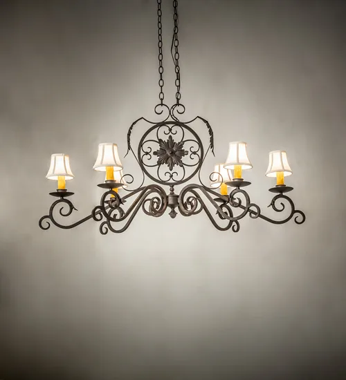 48" Long Christabel 6 Light Oblong Chandelier