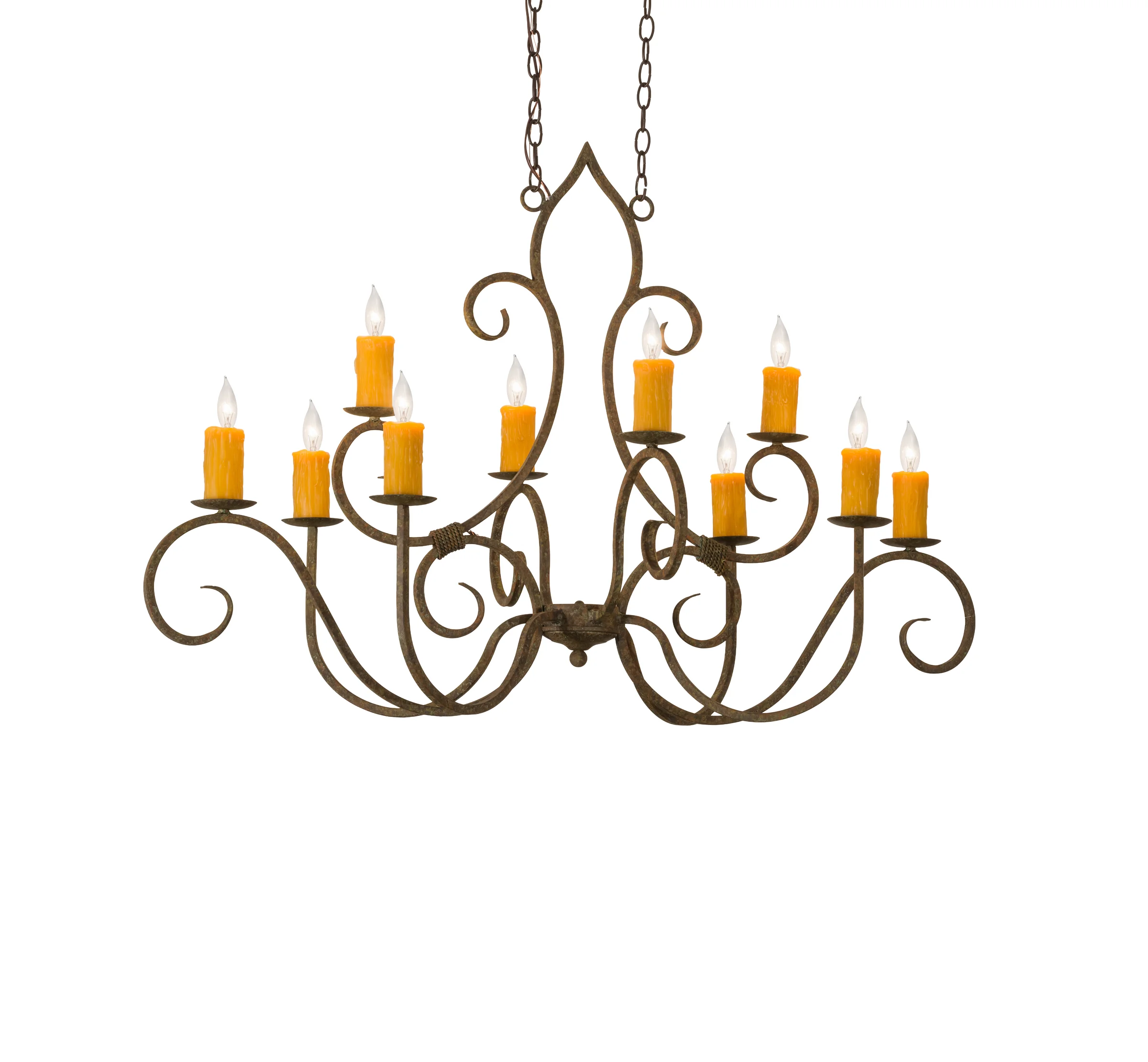 48"L Clifton 10 LT Oblong Chandelier