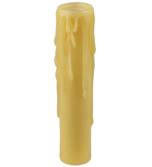 1"W X 6"H Poly Resin Ivory Flat Top Candle Cover