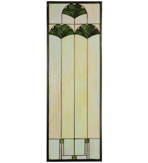 11.125"W X 32.125"H Ginkgo Stained Glass Window
