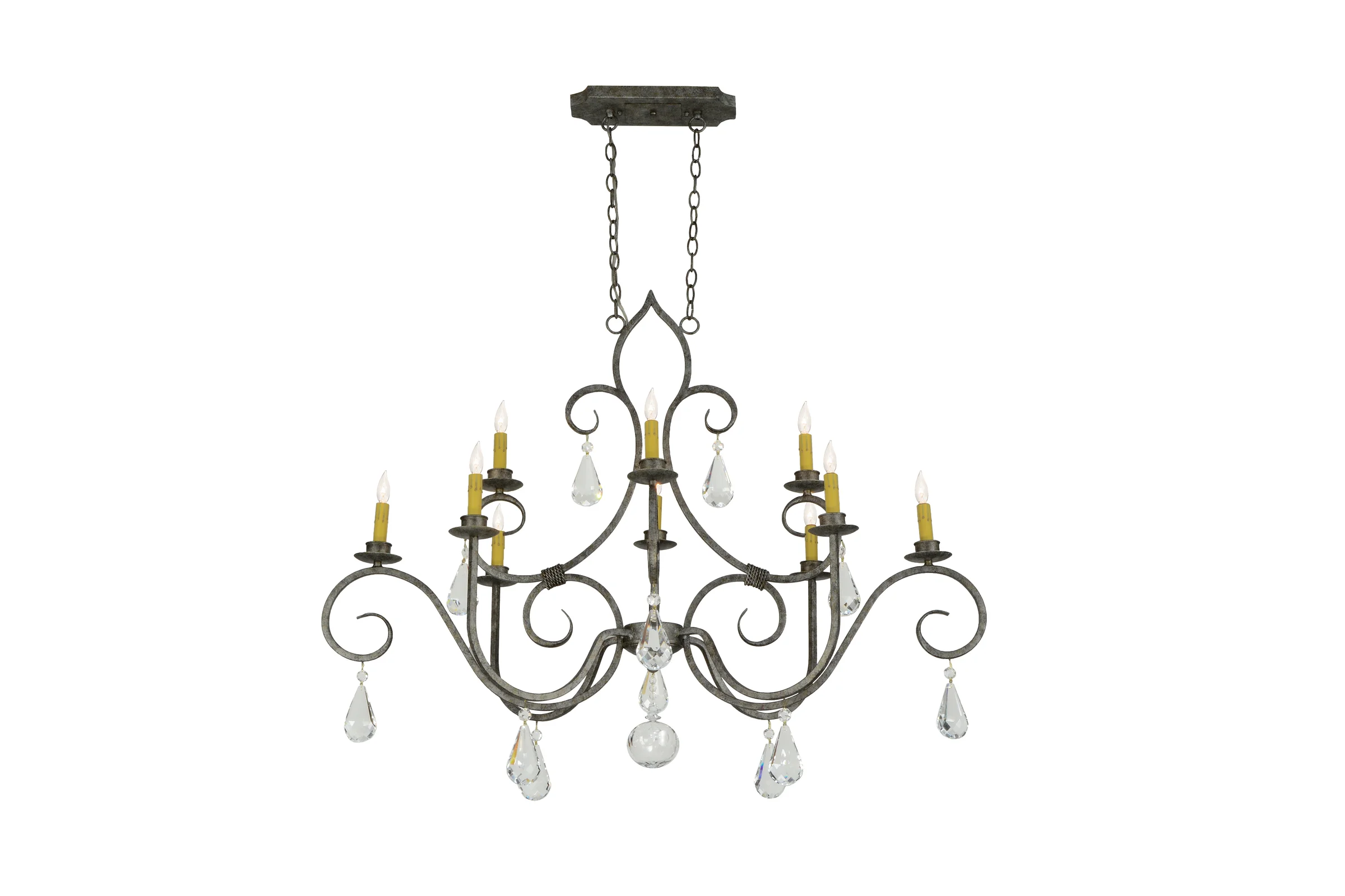 48"L Celine Oval 10 LT Chandelier