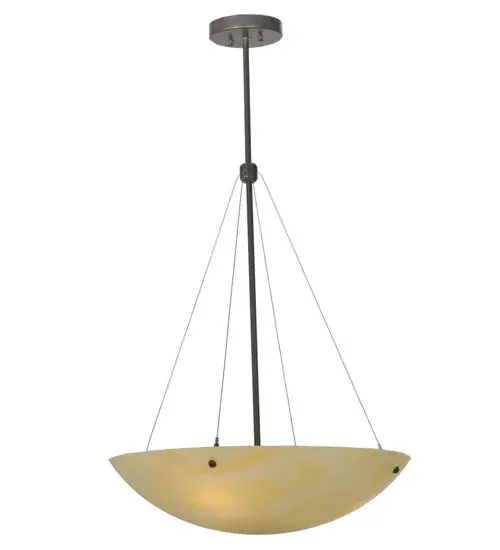 With Honey colored accents, this subtle yet exquisite pendant was designed to highlight any residential, office or commercial space. This uniquely designed and colored Botticino Idalight shade is paired with stunning Timeless Bronze finish. Hand finished and crafted by the Meyda artisans here in the USA. UL and cUL listed for dry and damp locations. Collection: Cypola Finish: Timeless Bronze Glass: Botticino Idalight Notes: Custom Crafted In Yorkville, New York Please Allow 30 Days Width: 24.00" Height: 17.00" Length: 24.00" Weight: 8.00 lb Number of Bulbs: 3 Maximum Wattage: 60.00 W Bulb Type: A19 Bulb Base: E26 Material: Metal Or Polyresin Country of Origin: USA Safety Listing: Damp Safety Rating: Damp - alternate view