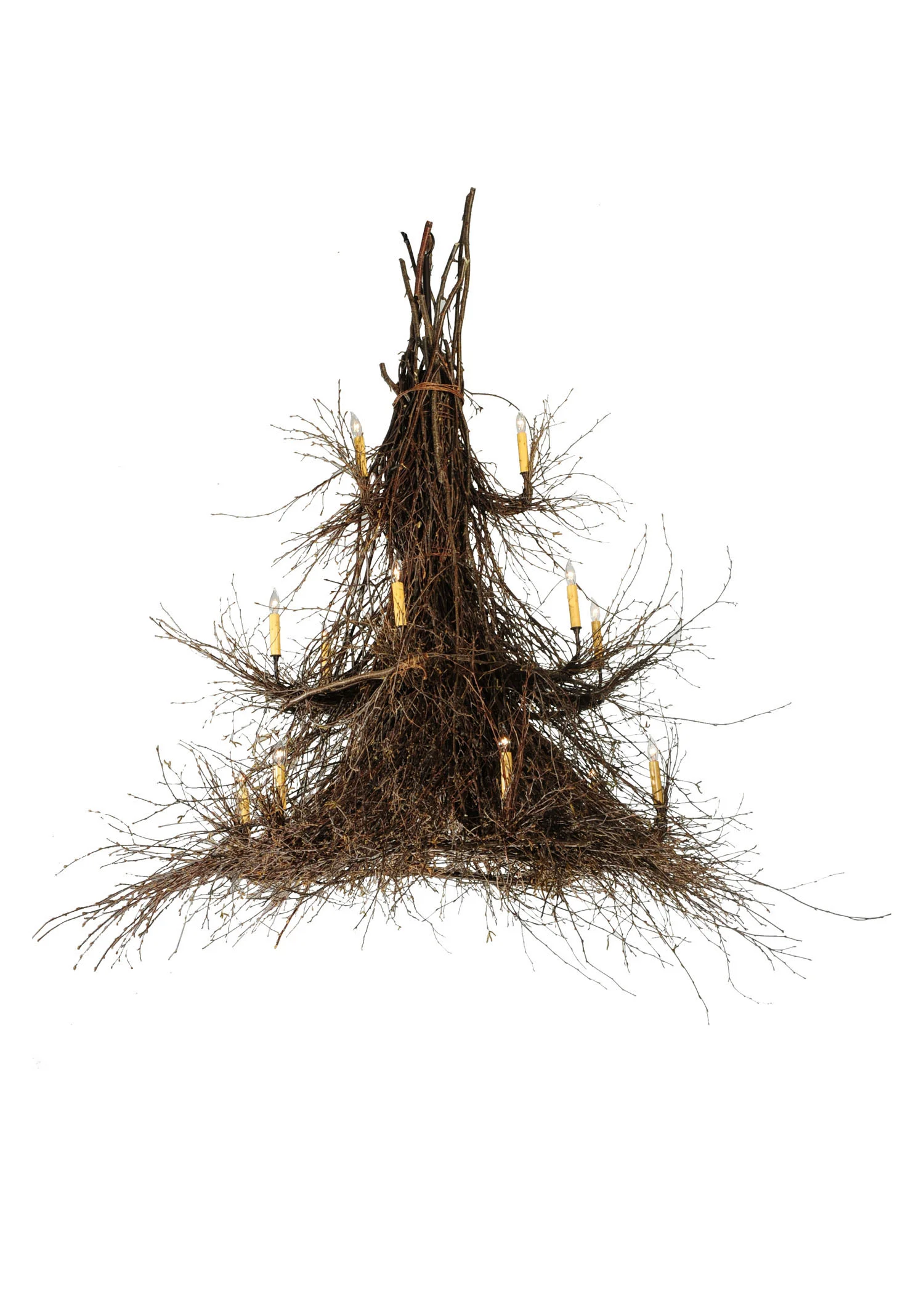 72" Wide Twigs 3 Tier Chandelier