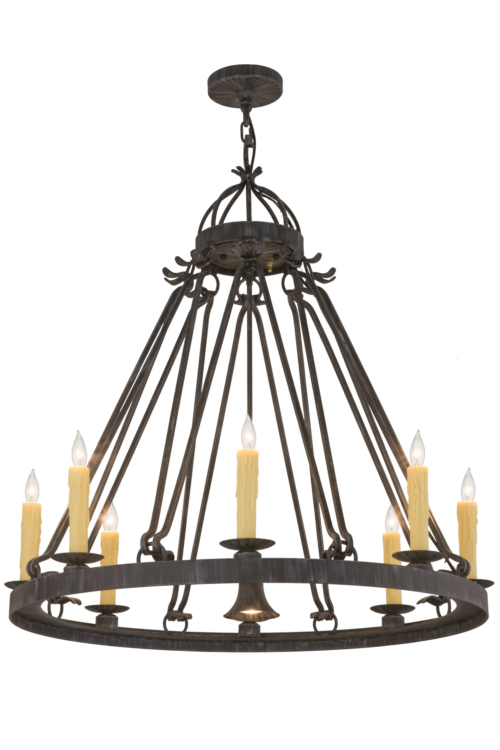 36"W Lakeshore 8 LT W/Downlight Chandelier