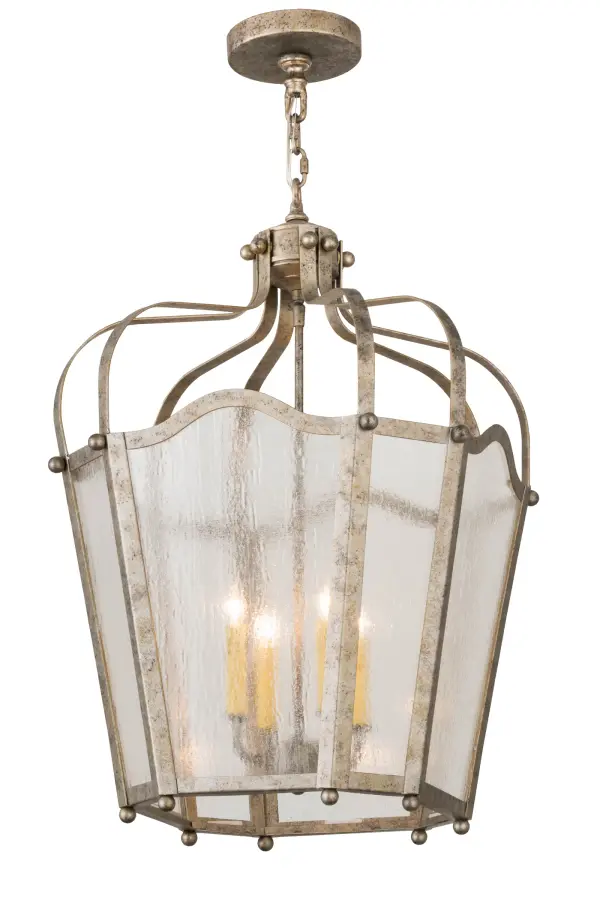 Utilizing a blend of timeless craftsmanship and classic design, the ever-popular Citadel brings home unsurpassed quality and shapely appeal. Evoking a dramatic effect, beautiful ambient light is evoked through Clear Seeded Glass which reveals a 4-light faux candelabras featured within this pendant. Citadel is enhanced with a dramatic design and frame featured in a Corinth finish. The fixture is handcrafted by skilled artisans in our American factory in Upstate New York. Custom options include various sizes, colors, designs and dimmable energy efficient lamping. UL and cUL listed. Collection: Citadel Finish: Corinth Glass: Clear Seeded Glass Width: 22.00" Height: 35.00" Length: 22.00" Weight: 28.00 lb Number of Bulbs: 4 Maximum Wattage: 60.00 W Bulb Type: B10 Bulb Base: E12 Material: Steel Country of Origin: USA Safety Listing: Damp Safety Rating: Damp