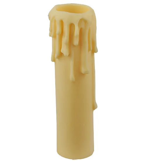 1.5"W X 6"H Poly Resin Ivory Flat Top Candle Cover
