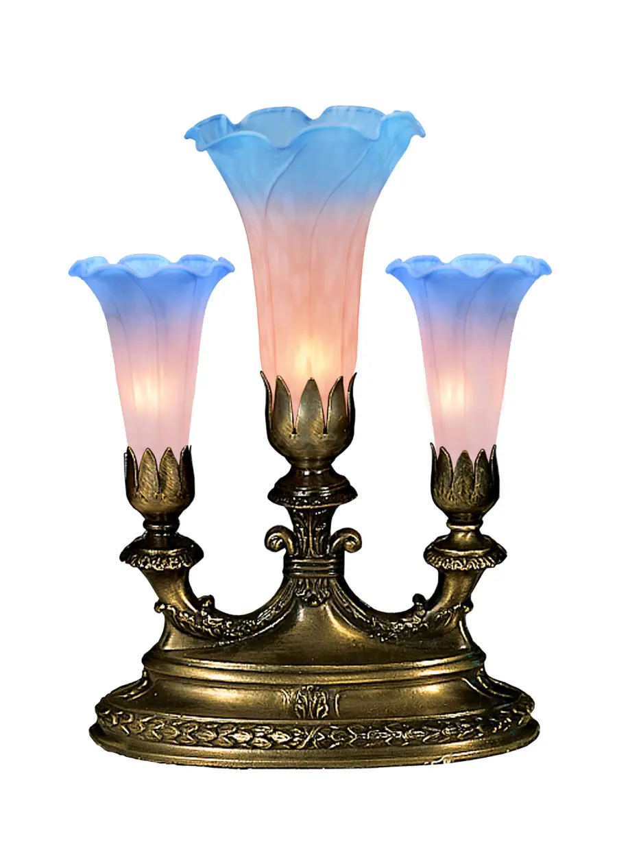 The Pink/Blue Tiffany Pond Lily by Meyda Lighting
