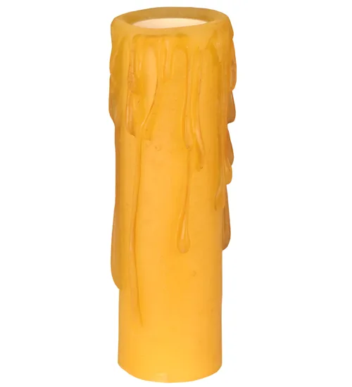 1.25"W X 4"H Poly Resin Honey Amber Flat Top Candle Cover