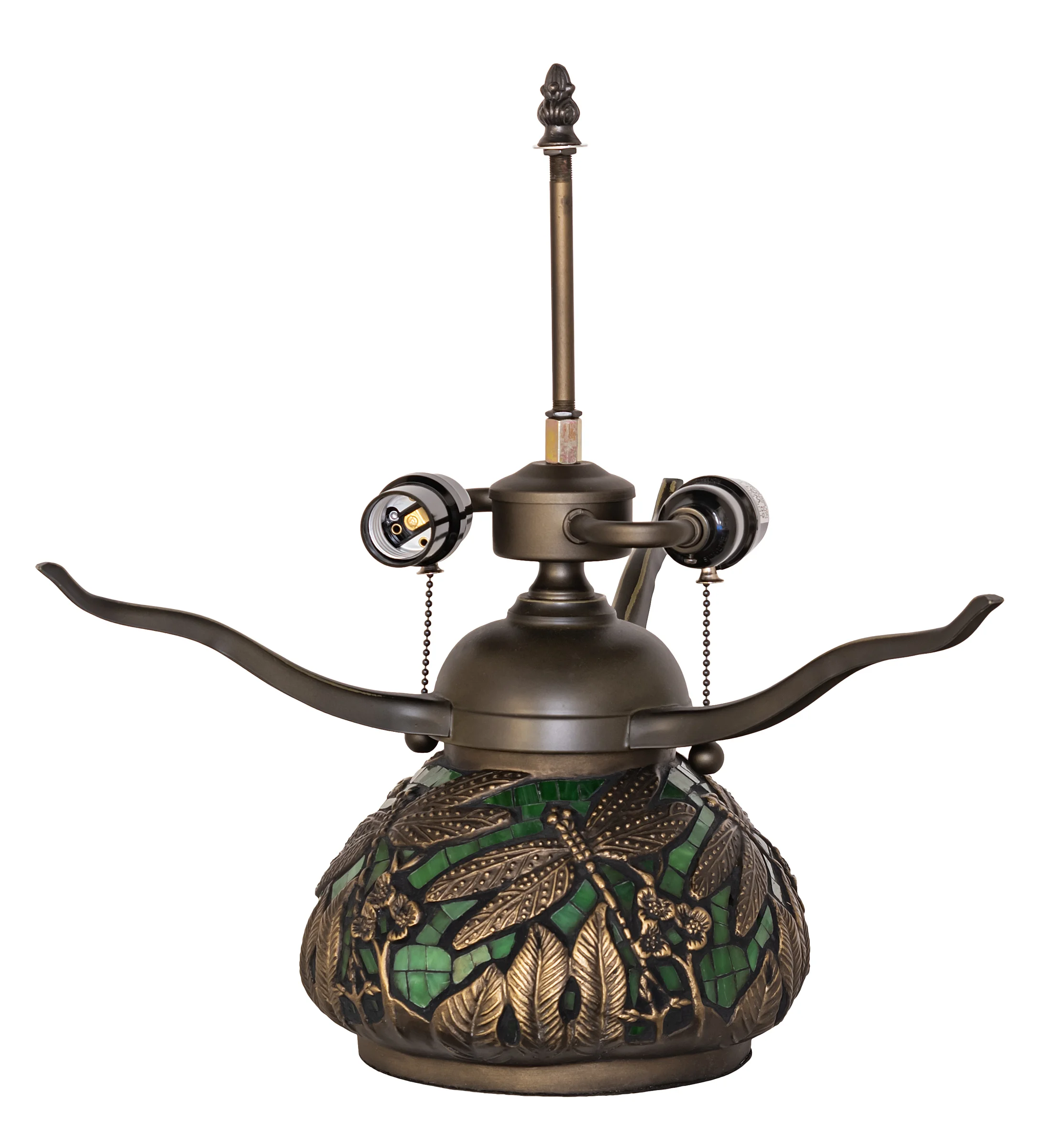Mosaic Dragonfly Two Light Table Base Hardware in Timeless Bronze