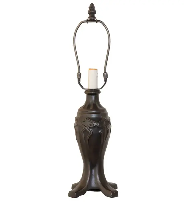 Every Meyda Tiffany item is a unique handcrafted work of art. Natural variations in the wide array of materials that we use to create each Meyda product make every item a masterpiece of its own. Photographs are a general representation of the product. Colors and designs will vary. Collection: Mini Lamp Base Finish: Mahogany Bronze Width: 3.50" Height: 9.50" Length: 3.50" Weight: 3.50 lb Extension from Wall: 9.00" Number of Bulbs: 1 Maximum Wattage: 60.00 W Bulb Type: B10 Bulb Base: E12 Material: Zinc Country of Origin: CHINA Safety Listing: Dry Safety Rating: Dry