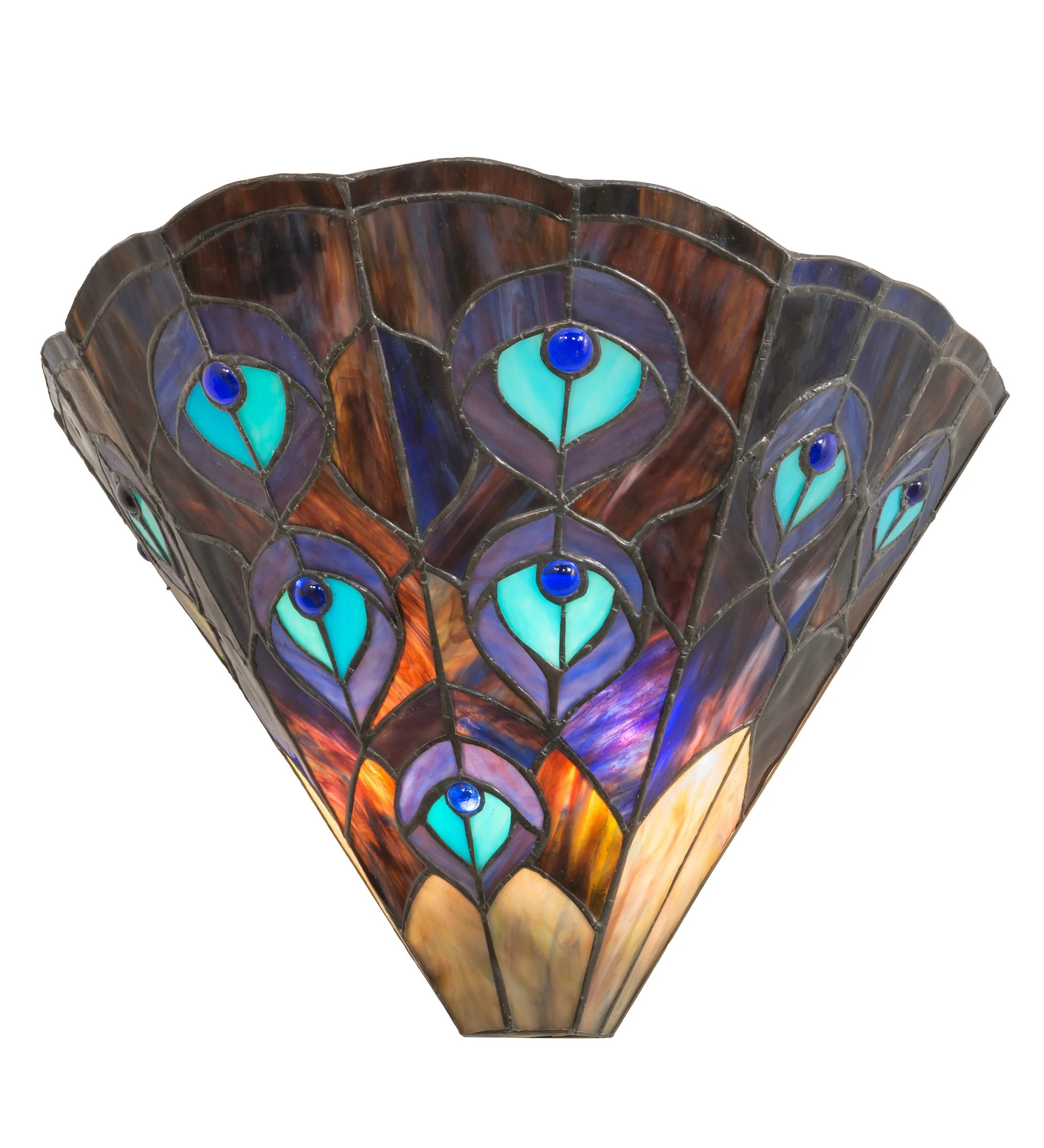 Peacock Feather Two Light Wall Sconce in Crystal