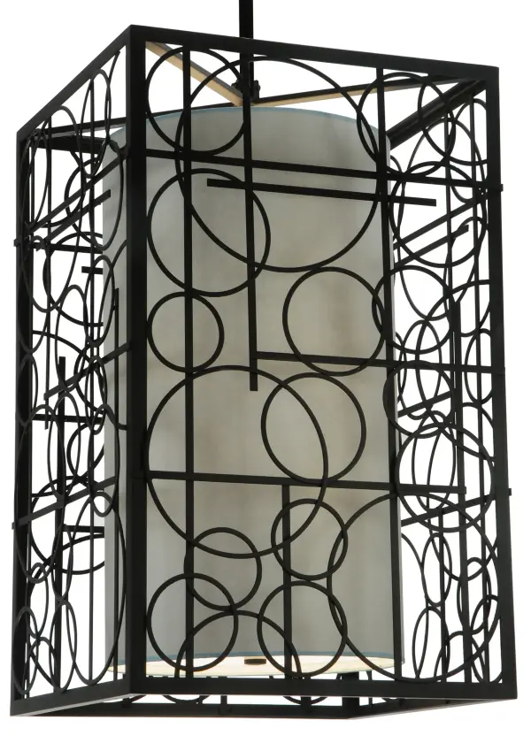 This stylish pendant features straight lines and curved shapes which are reminiscent of the high art of the Art Deco era. The artistic accents; frame and hardware are finished in a Blackwash finish which reveal a Statuario Idalight cylindrical shaped diffuser. This extraordinary pendant is handcrafted in the USA by highly skilled artisans. Custom sizes; styles and finishes; as well as dimmable energy efficient lamping options such as LED; are available. This 26-inch Deco Pendant is UL and cUL listed.