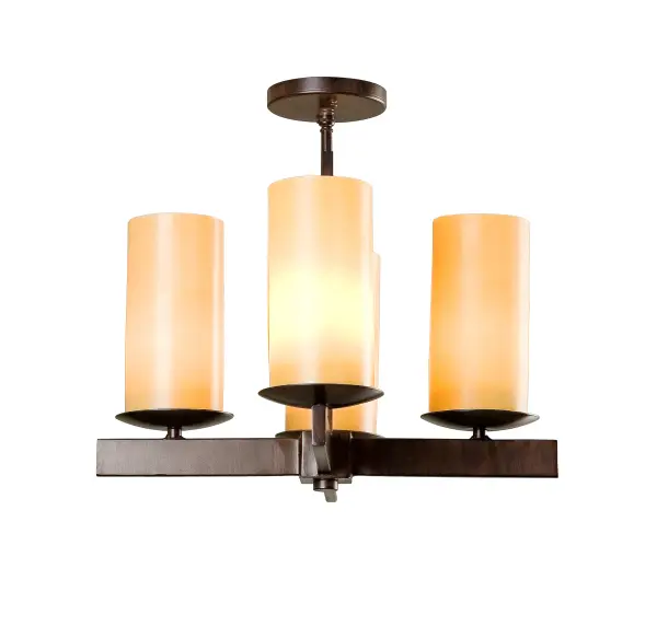 Expert craftsmanship and a distinctive elegance come to light with a luxurious chandelier that entices all to see. 4 Cylindres feature stunning Creme Carrare Idalight which is complemented with a sturdy frame and hardware in a Cajun Spice finish. This sophisticated chandelier is custom crafted in the USA. Custom styles; designs; colors and dimmable energy efficient lamping options such as LED are available. The 18-inch wide fixture is UL and cUL listed for dry and damp locations.