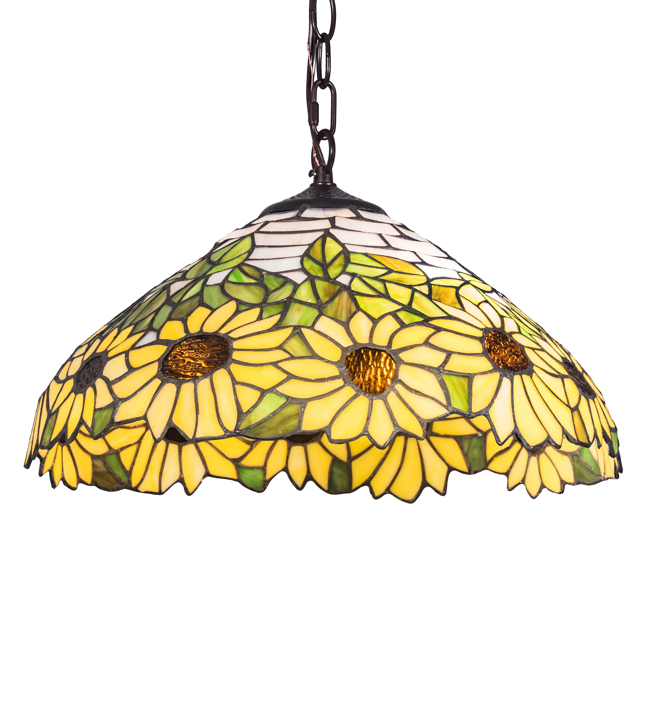 16" Wide Wild Sunflower Pendant