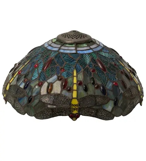 Every Meyda Tiffany item is a unique handcrafted work of art. Natural variations in the wide array of materials that we use to create each Meyda product make every item a masterpiece of its own. Photographs are a general representation of the product. Colors and designs will vary. Collection: Tiffany Hanginghead Dragonfly Finish: Ebr Oaag Flame Beige Glass: Ebr Oaag Fl Ba Width: 16.00" Height: 7.50" Length: 16.00" Weight: 4.50 lb Number of Bulbs: 16 Bulb Type: BA9 Bulb Base: Candelabra Material: Steel Country of Origin: CHINA Safety Listing: Dry Safety Rating: Dry - alternate view