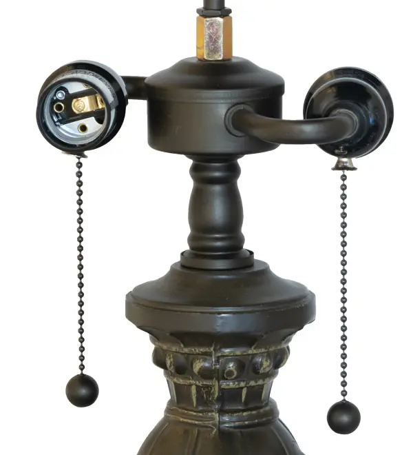 Every Meyda Tiffany item is a unique handcrafted work of art. Natural variations in the wide array of materials that we use to create each Meyda product make every item a masterpiece of its own. Photographs are a general representation of the product. Colors and designs will vary. Collection: Nile Finish: Bronze Width: 7.00" Height: 26.00" Length: 7.00" Weight: 4.00 lb Number of Bulbs: 2 Maximum Wattage: 60.00 W Bulb Type: A19 Bulb Base: E26 Material: Zinc Country of Origin: CHINA Safety Rating: Dry