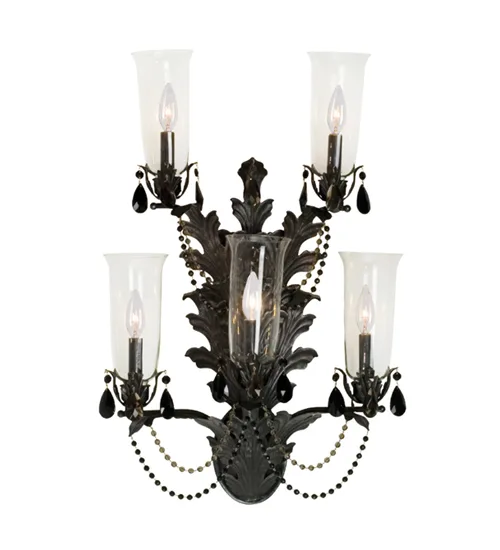 20" Wide French Baroque 5 Light Wall Sconce