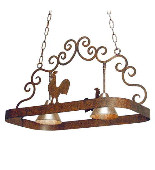 35" Long Poulet 2 Light Pot Rack