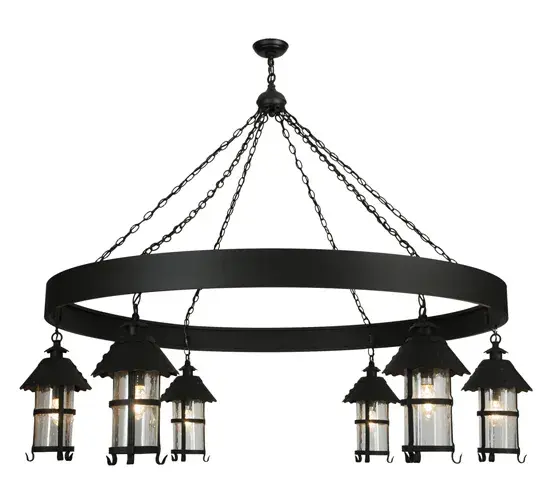 66"W Rutland 6 Lantern Chandelier - Image 1