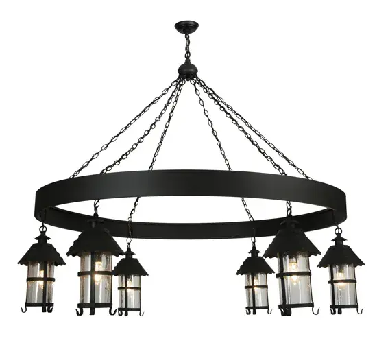 66"W Rutland 6 Lantern Chandelier - Image 2