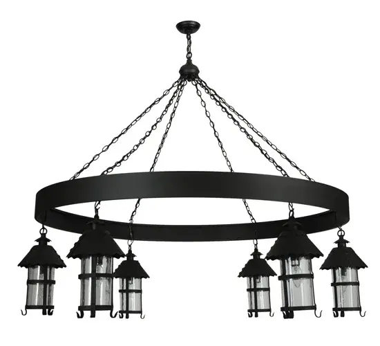 66"W Rutland 6 Lantern Chandelier - Image 3