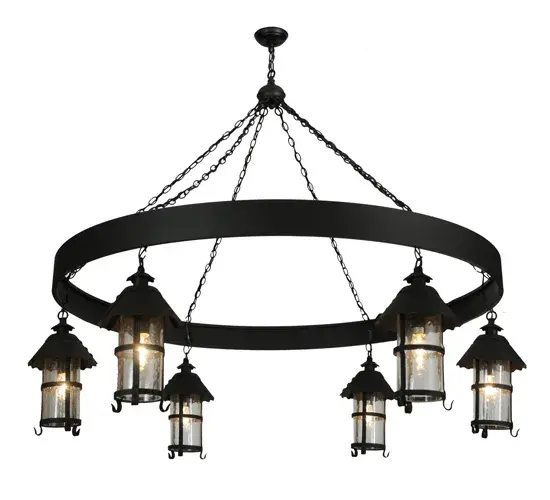 66"W Rutland 6 Lantern Chandelier - Image 5