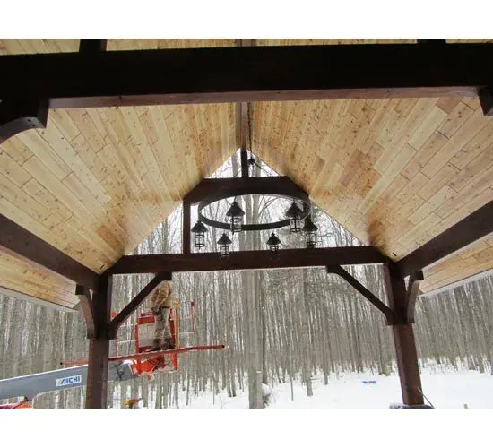 66"W Rutland 6 Lantern Chandelier - Image 9