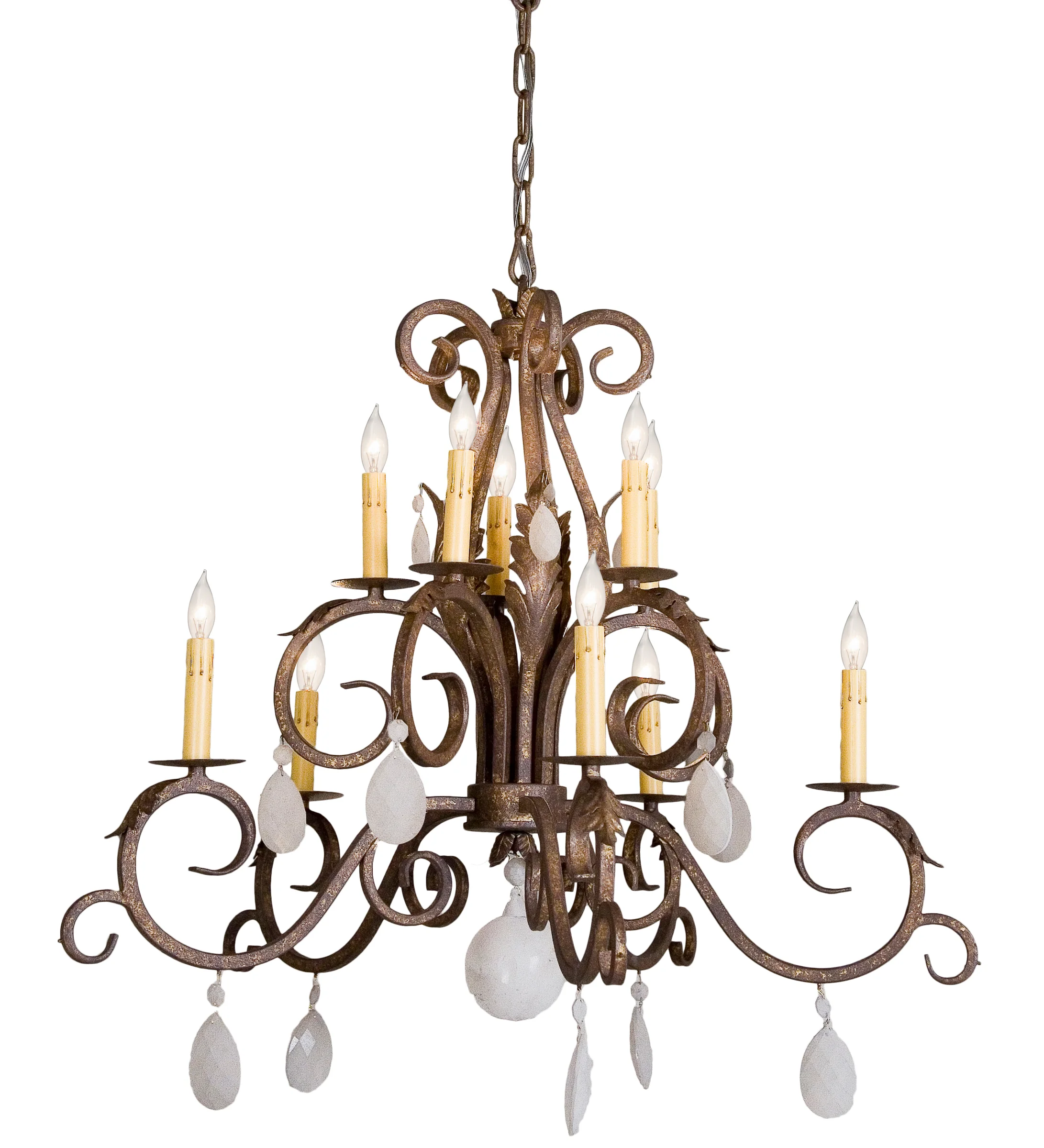 Anassa Ten Light Chandelier in Pompeii Gold