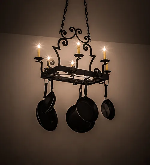 35" Long Elara 6 Light Pot Rack