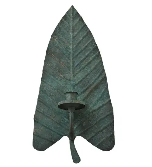 7" Wide Arum Leaf Wall Mount Candle Holder - Image 4