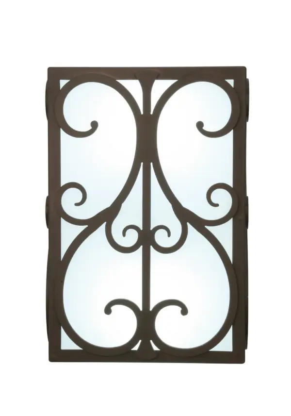This elegant wall sconce features a sturdy frame and Laser-Cut metal scrollwork with a stunning Cajun spice finish. Beautiful ambient illumination is projected through the Statuario Idalight diffuser. The fixture is ideal for illuminating hallways and other spaces in residential settings from Orange Beach, Alabama, to Telluride, Colorado. The Elsa Wall Sconce is included in our American-made, American-designed, handcrafted Traditional Lighting Collection. It was manufactured in Yorkville, New York, and is UL & cUL listed for dry and damp locations. Collection: Elsa Finish: Cajun Spice Glass: Statuario Idalight Width: 12.00" Height: 18.00" Length: 12.00" Weight: 4.00 lb Extension from Wall: 12.00" Number of Bulbs: 1 Bulb Type: A19 Bulb Base: E26 Material: Steel Country of Origin: USA Safety Listing: Damp Safety Rating: Damp