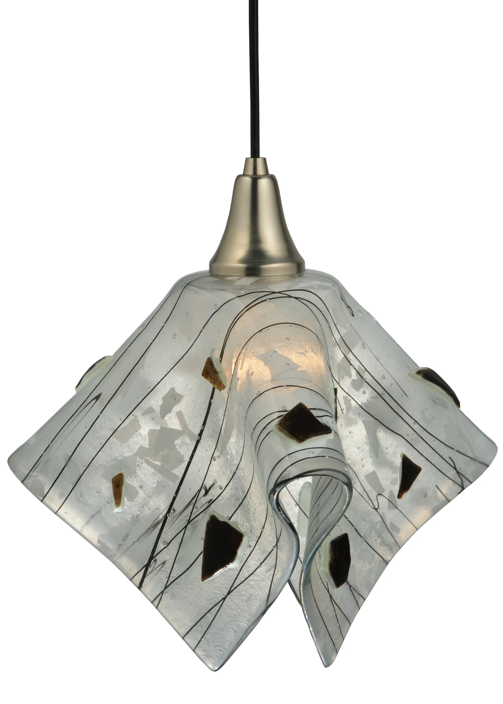 13" Wide Handkerchief Metro Fusion Licorice Pendant