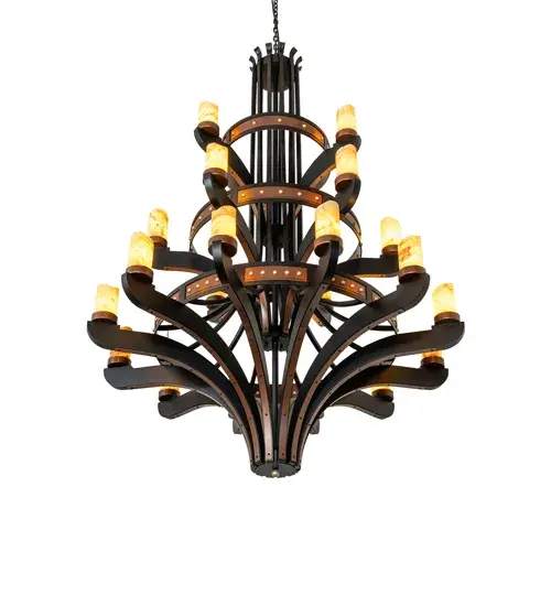 62" Wide Castilla 21 Light Three Tier Chandelier - Image 6