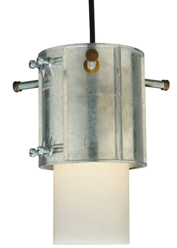 A unique industrial lighting design, Cilindro Adatto features a Die Cast Aluminum Hub that embraces a Statuario Idalight cylindrical shaped diffuser. Handcrafted in the USA, this striking fixture is available in custom colors, styles and sizes, as well as dimmable energy efficient lamping options such as LED. The pendant is UL and cUL listed for damp and dry locations. Collection: Cilindro Finish: Raw Aluminum Glass: Statuario Idalight Notes: Custom Crafted In Yorkville, New York Please Allow 30 Days Width: 9.00" Height: 12.00" Length: 9.00" Weight: 2.50 lb Number of Bulbs: 1 Maximum Wattage: 60.00 W Bulb Type: B10 Bulb Base: E12 Material: Steel Country of Origin: USA Safety Listing: Damp Safety Rating: Damp