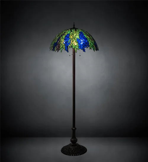 62" High Tiffany Honey Locust Floor Lamp