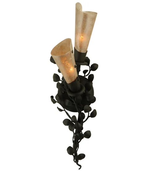 6" Wide Vinca Vine 2 Light Wall Sconce