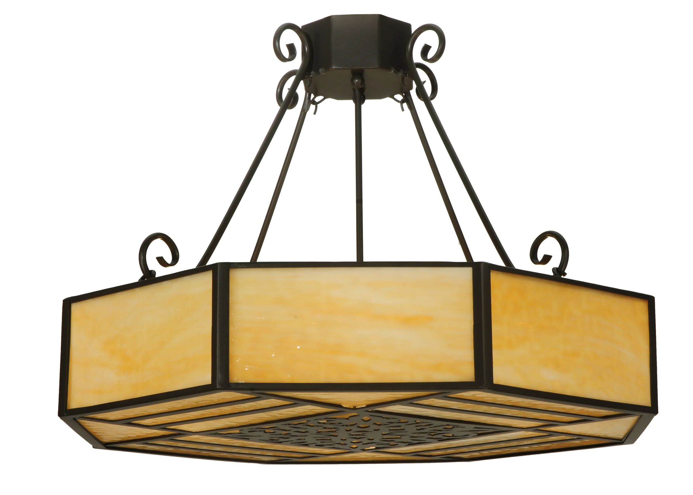 Lakeside Four Light Semi-Flushmount in Timeless Bronze